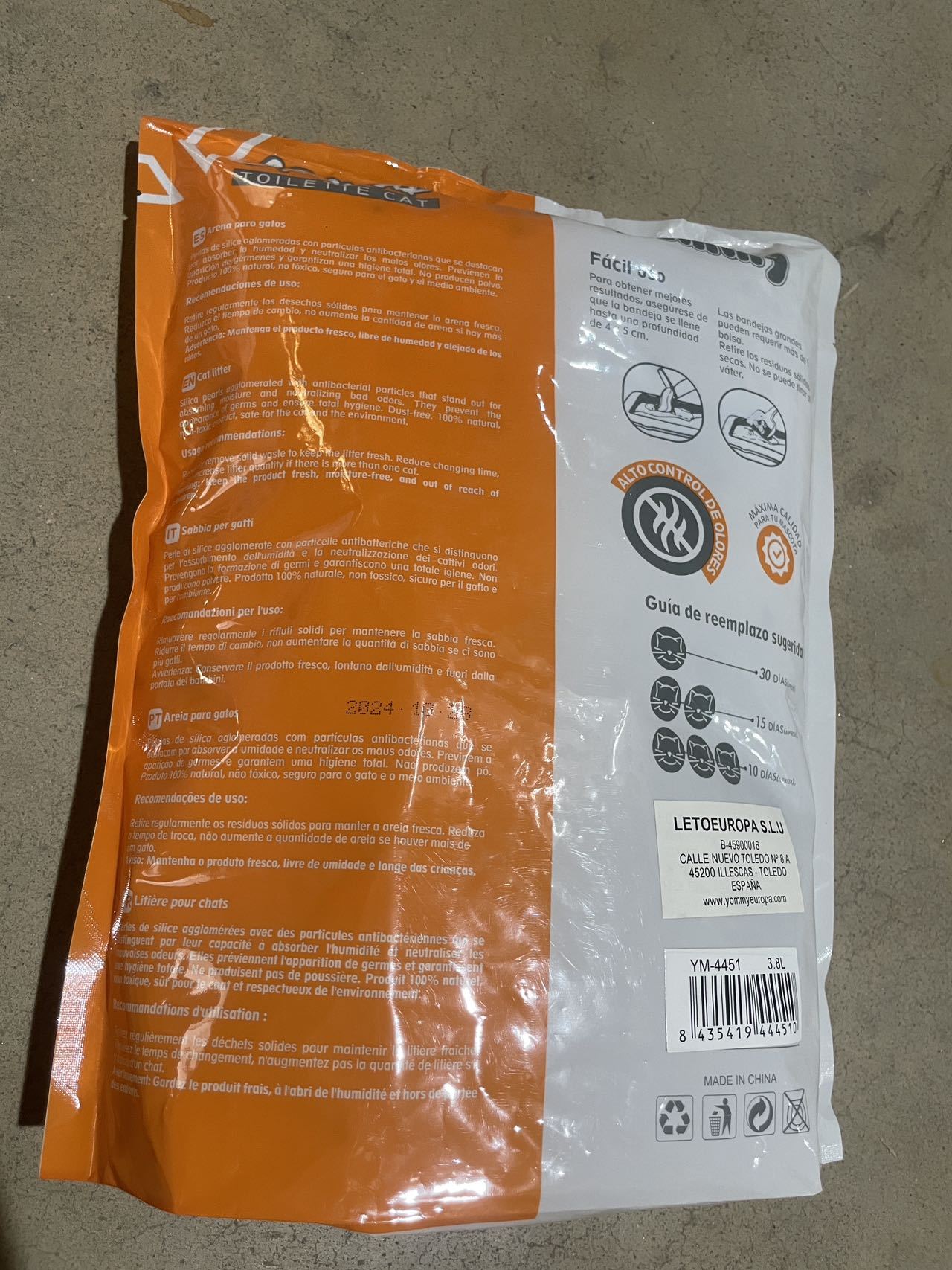 Arena de Cristal para Gatos 3.8L - Súper Absorbente y Sin Polvo