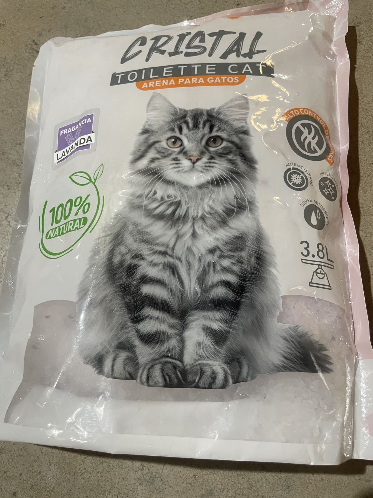 Arena de Cristal para Gatos 3.8L - Súper Absorbente y Sin Polvo