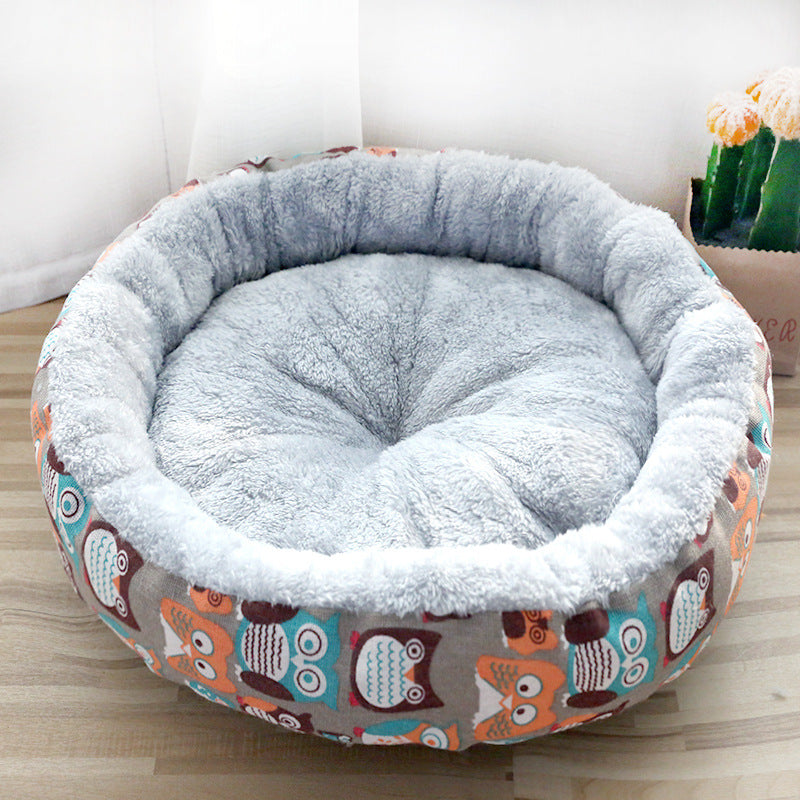 Cama Acolchada Redonda para Perros y Gatos - Suave y Confortable con Relleno de Algodón