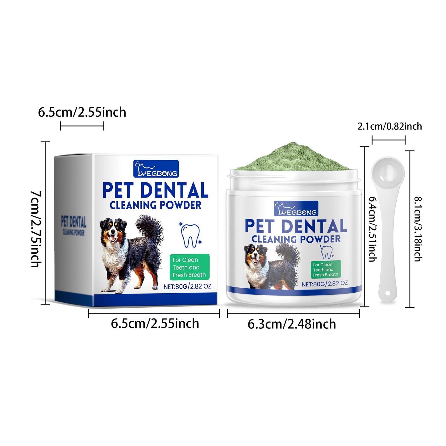 Polvo Limpiador Dental para Perros - Elimina Sarro y Mal Aliento Naturalmente