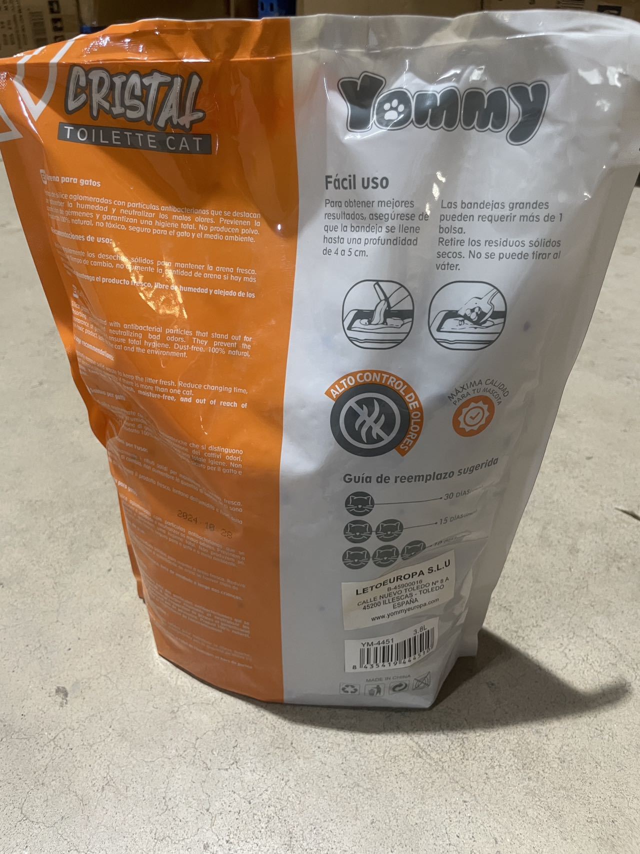 Arena de Cristal para Gatos 3.8L - Súper Absorbente y Sin Polvo