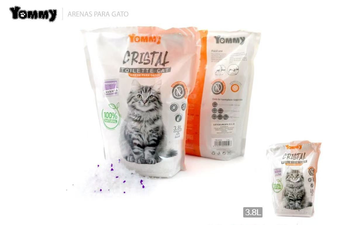 Arena de Cristal para Gatos 3.8L - Súper Absorbente y Sin Polvo
