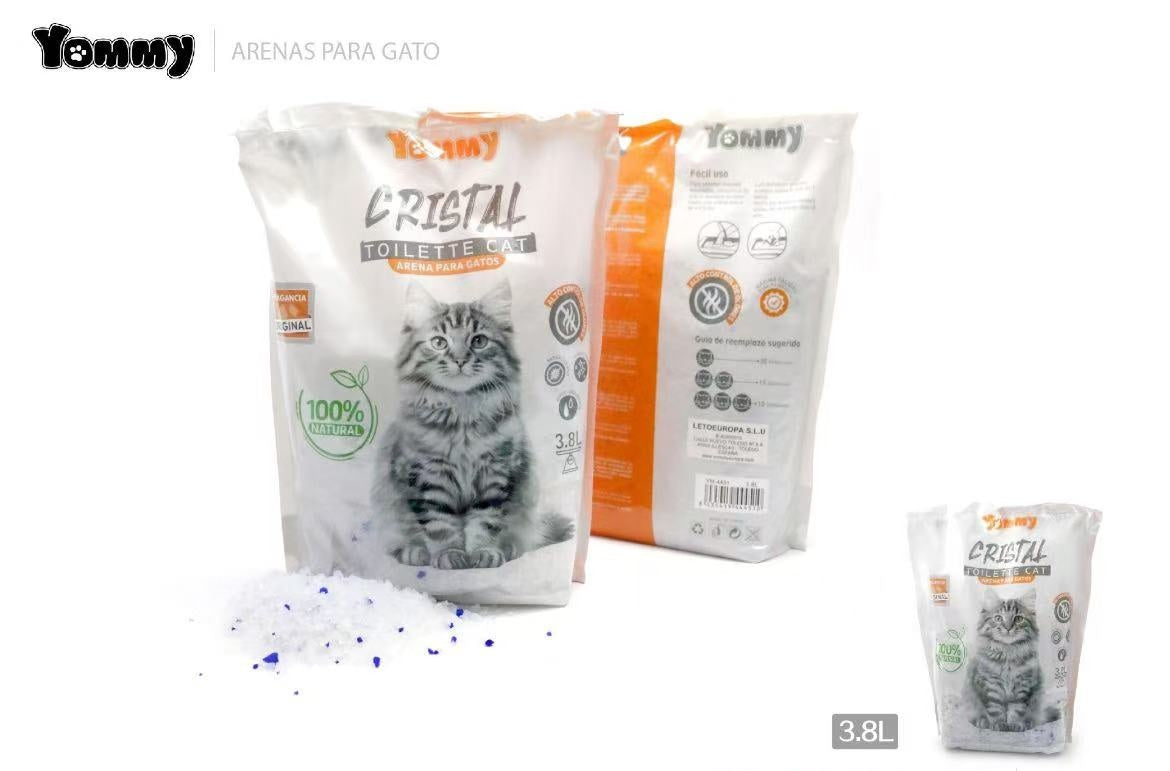 Arena de Cristal para Gatos 3.8L - Súper Absorbente y Sin Polvo
