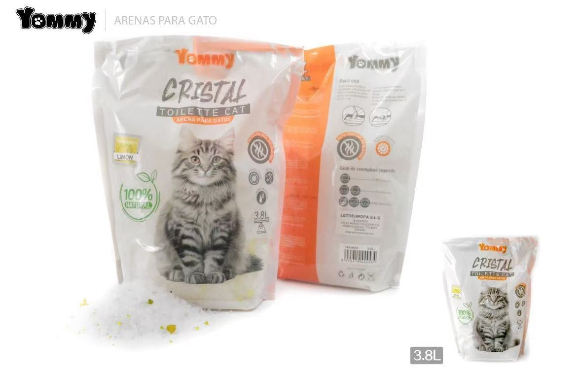 Arena de Cristal para Gatos 3.8L - Súper Absorbente y Sin Polvo