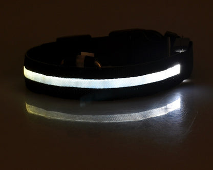 Collar LED Luminoso Recargable USB para Perros - Seguridad Nocturna Ajustable