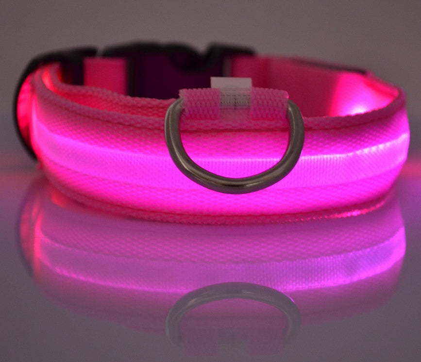 Collar LED Luminoso Recargable USB para Perros - Seguridad Nocturna Ajustable