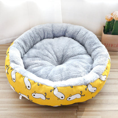 Cama Acolchada Redonda para Perros y Gatos - Suave y Confortable con Relleno de Algodón