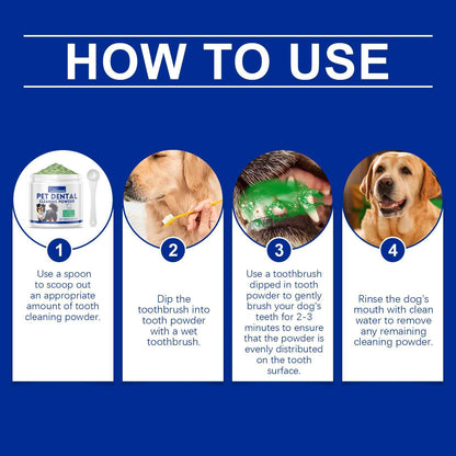 Polvo Limpiador Dental para Perros - Elimina Sarro y Mal Aliento Naturalmente
