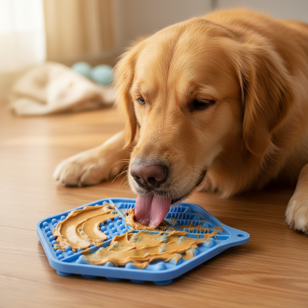 Golden Retriever usando Lick Mat